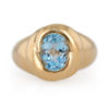 Bague jonc topaze bleue en or jaune 18 carats