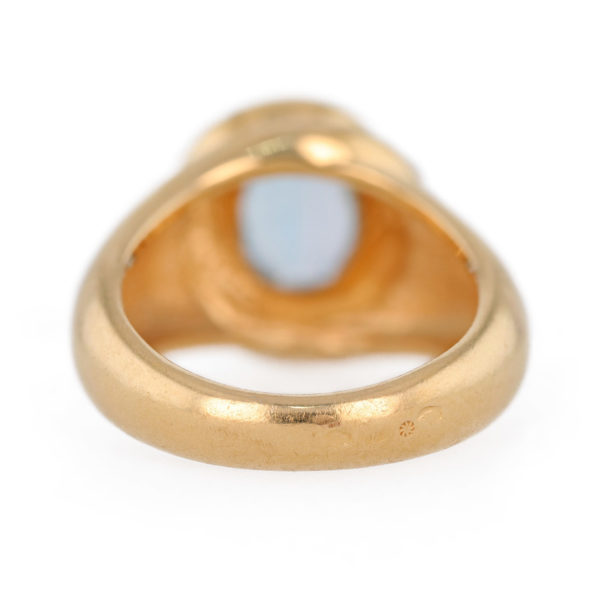 Bague jonc topaze bleue en or jaune 18 carats