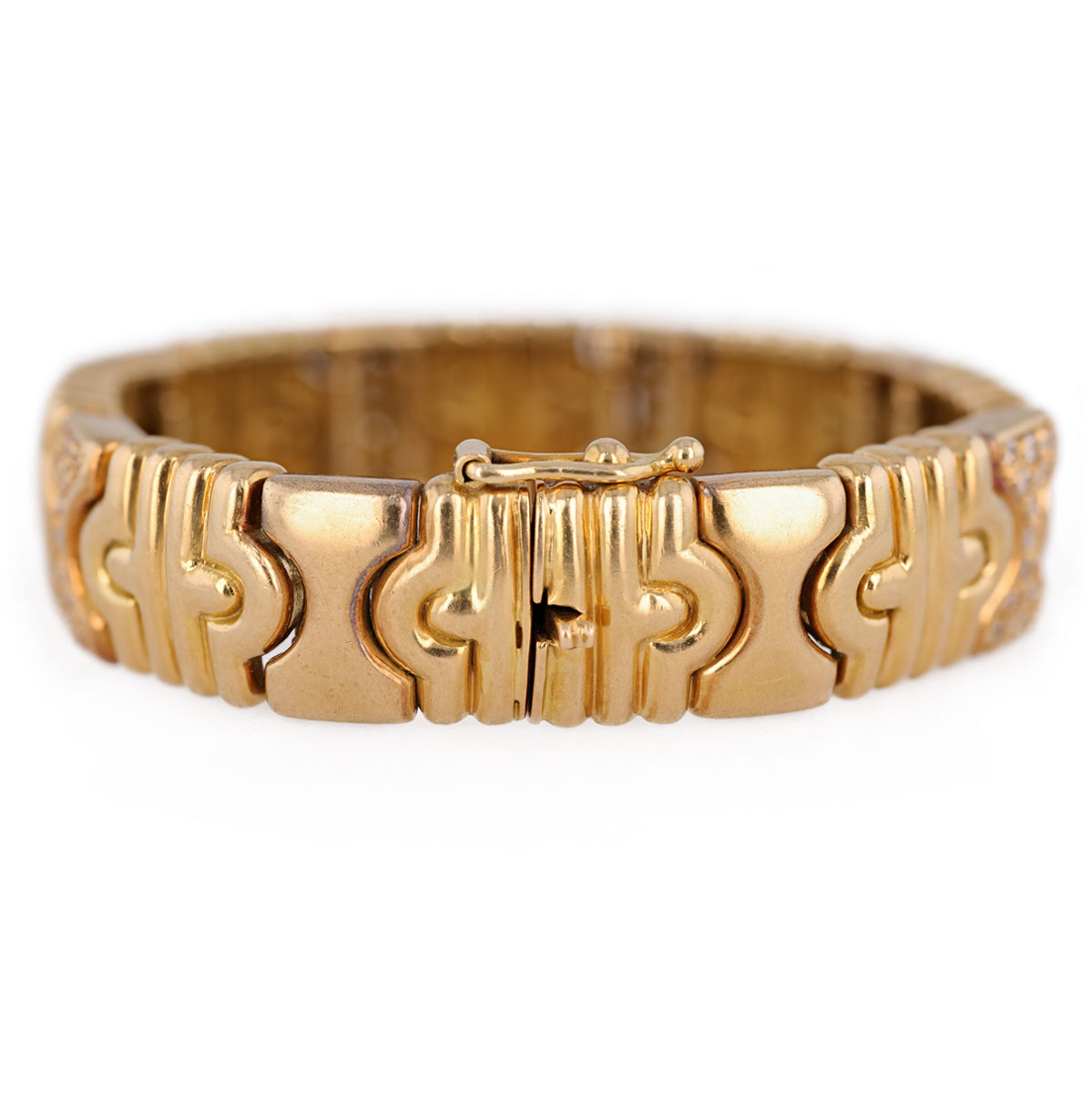 Bracelet ancien rigide diamants en or jaune 18 carats