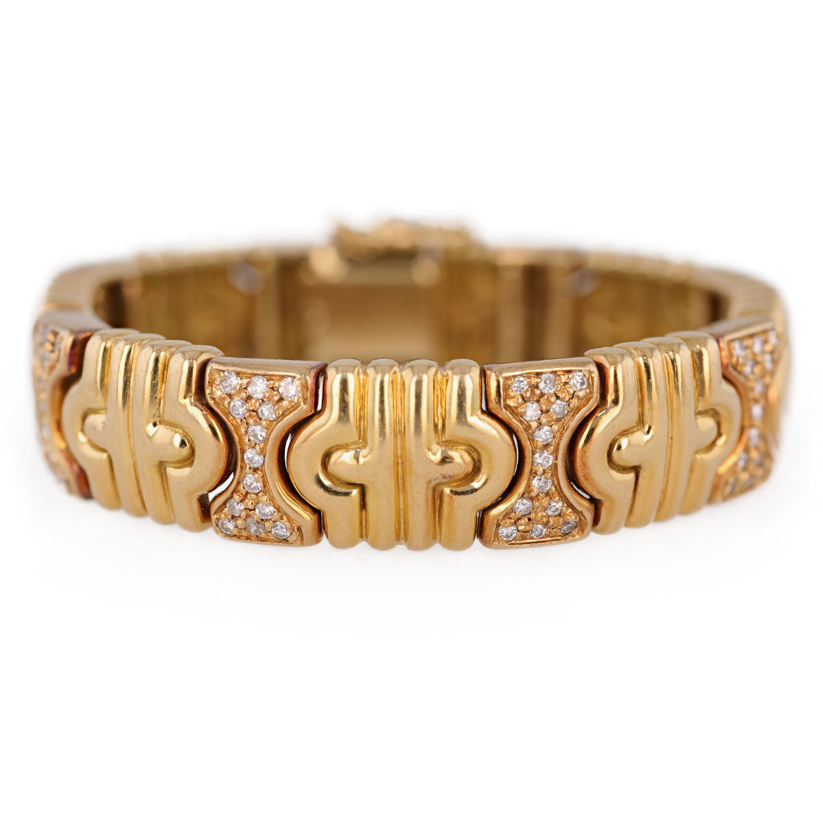 Bracelet ancien rigide diamants en or jaune 18 carats