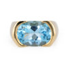 Bague jonc topaze bleue en or jaune 18 carats