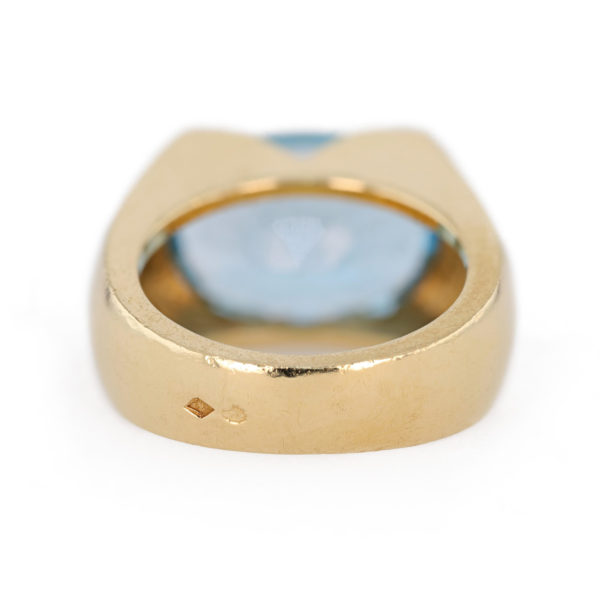 Bague jonc topaze bleue en or jaune 18 carats Bague jonc topaze bleue en or jaune 18 carats