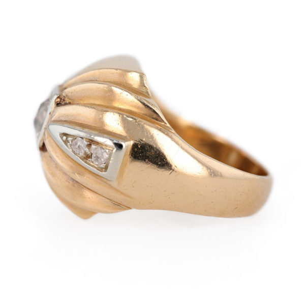 Bague Art déco diamant en or jaune 18 carats Bague Art déco diamant en or jaune 18 carats