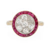 Bague pompadour rubis et diamants en or jaune 18 carats