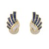 Boucles d'oreilles façon Art déco saphirs et diamants en or jaune 18 carats