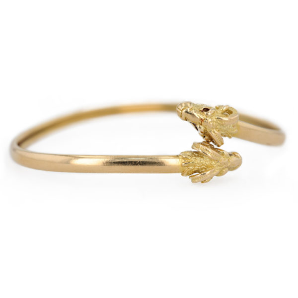 Bracelet jonc double tête de béliers en or jaune 18 carats Bracelet jonc double tête de béliers en or jaune 18 carats