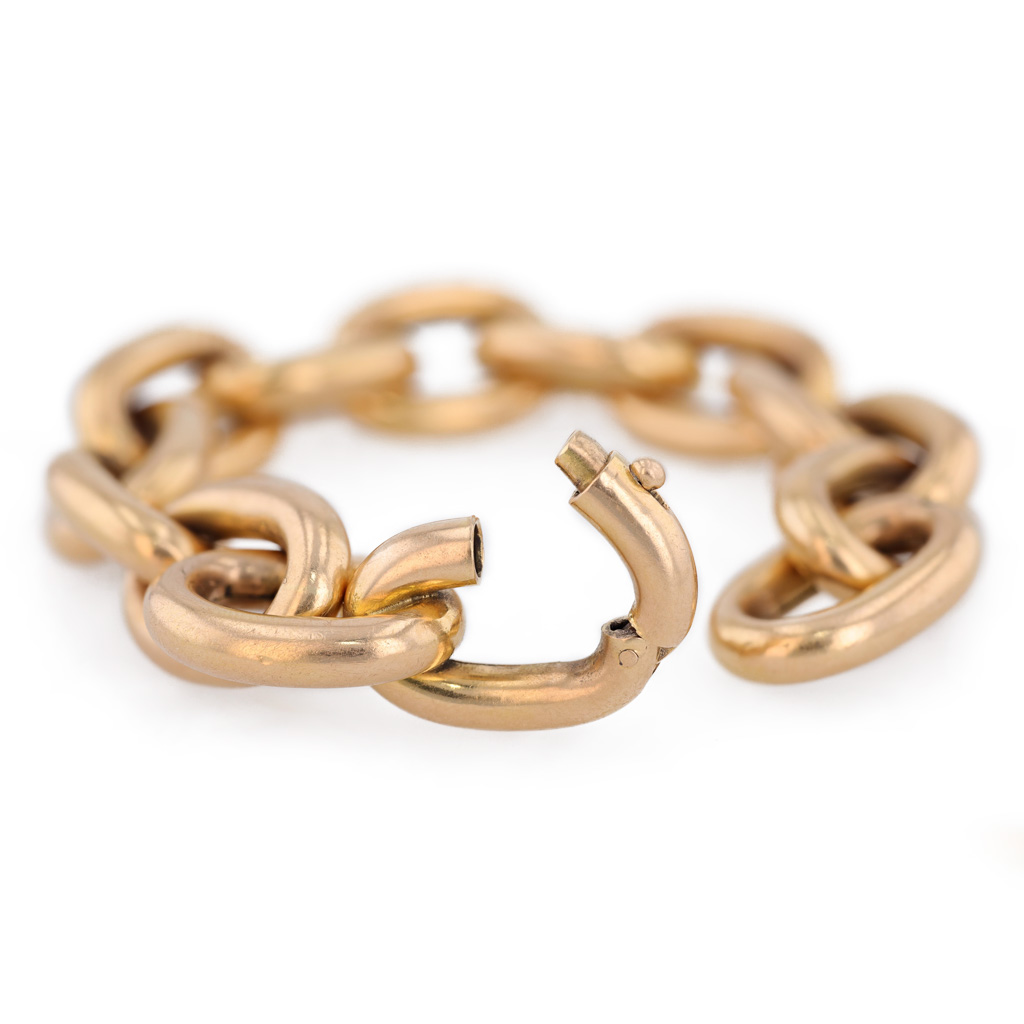 Bracelet maille forçat en or jaune 18 carats